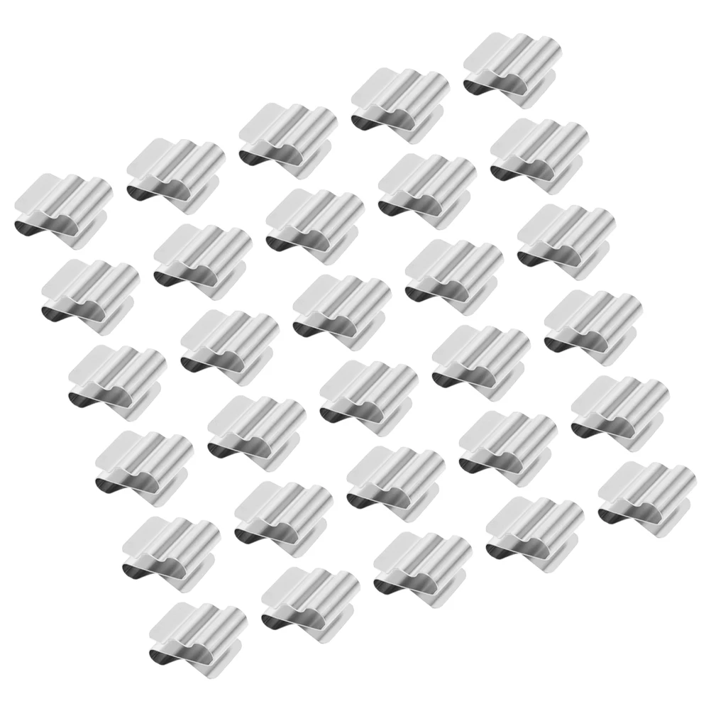

30 Pcs Photovoltaic Cable Clamps Solar Panel Spring Clips Durable Stainless Steel Wire Management Accessories Trailer Wiring