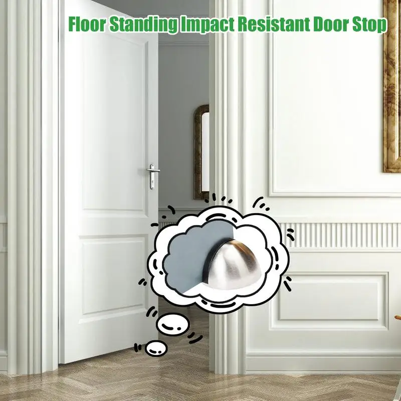 Ground Doorstops Stainless Steel Holder Doorstop 4X Floor Door Stops Floor Mounted Door Stoppers For Studio Home Hotel Living