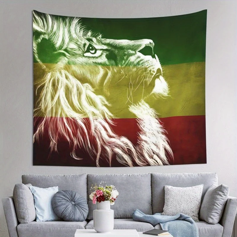 Reggae Lion Theme Digital printing polyester wall hanging tapestry decorative Living room bedrooms Office background gift