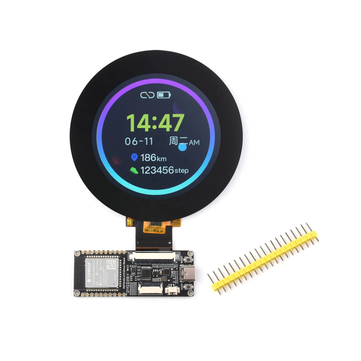 Waveshare ESP32-S3 RGB-LCD-Treiberplatine, 32-Bit 240 MHz LX7 Dual-Core-Prozessor 8 MB PSRAM Flash WiFi und Bluetooth mit RGB-Display