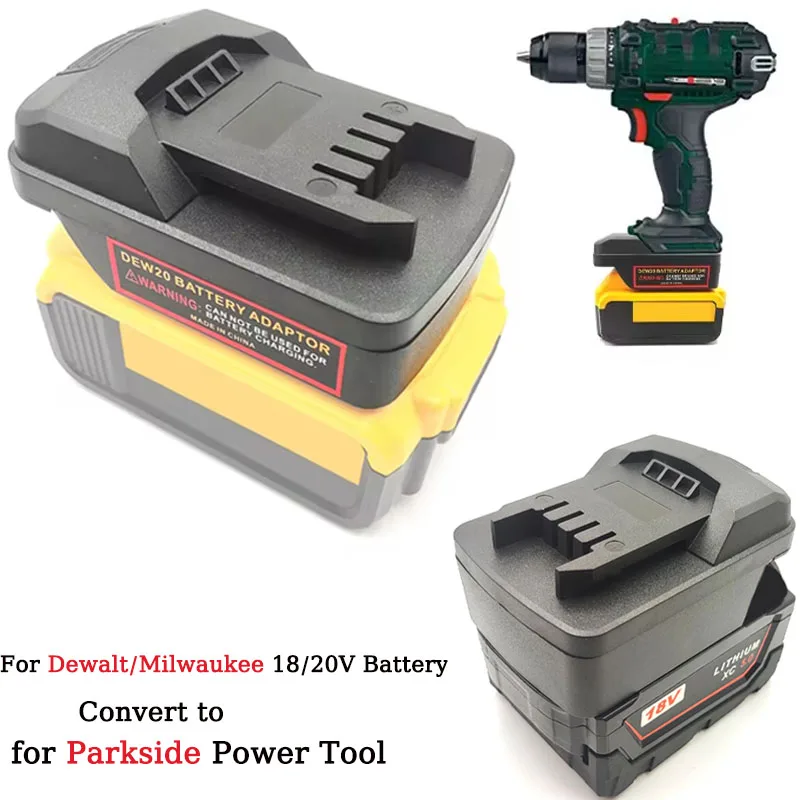 For Dewalt/Milwaukee 18/20V Lithium Battery Convert to for Parkside 20V Lithium Battery Power Tools Battery Adapter Converter