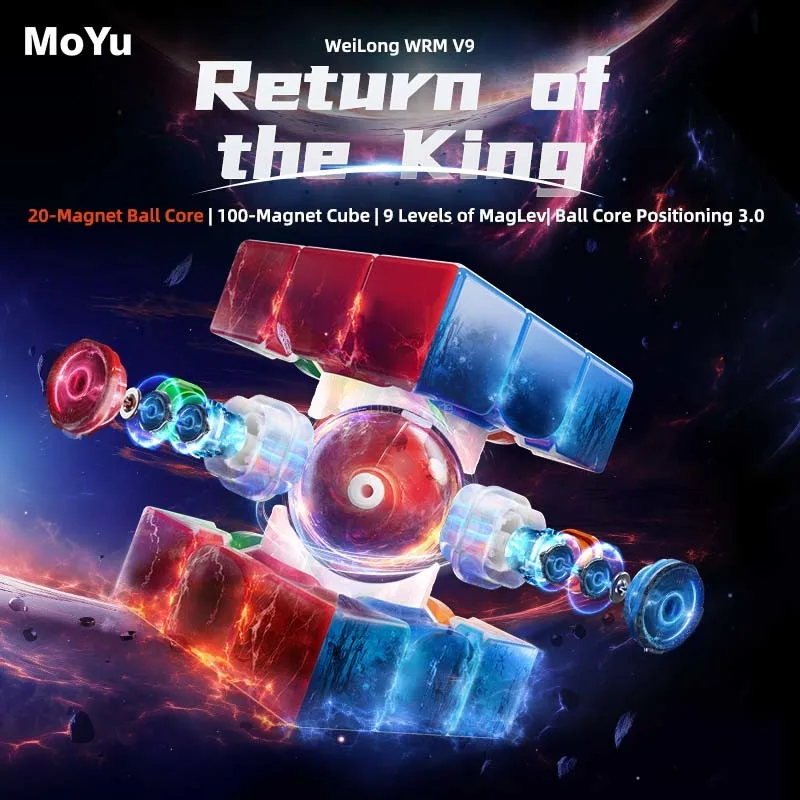 

Новинка! Магнитный куб-головоломка [ECube] MoYu Weilong WRM V9 3x3x3 20-Mag с обновленным ядром, с УФ-защитой, профессиональная скоростная головоломка