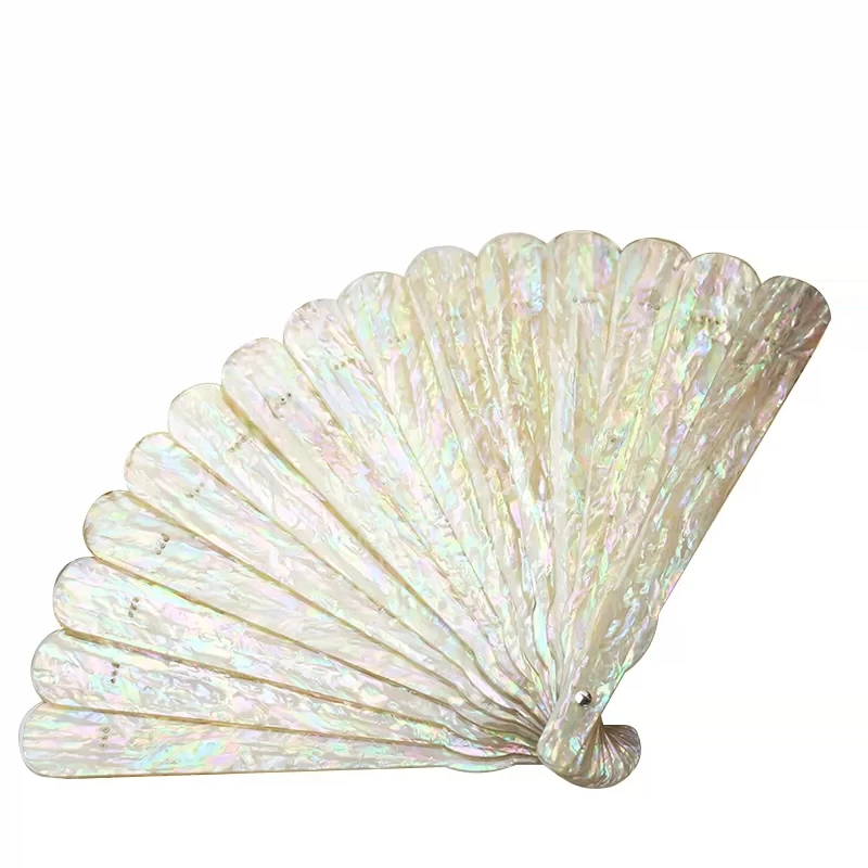 Natural shell mother fan, photo prop ornament hollowed out, folding handicraft fan