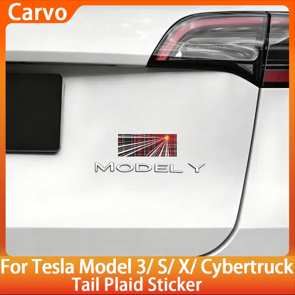 

Plaid Launch Edition Emblem Sticker Fits Tesla Model Y Juniper 2025 2026 Model 3/S /X Commemorative Tail Badge Car Accessory