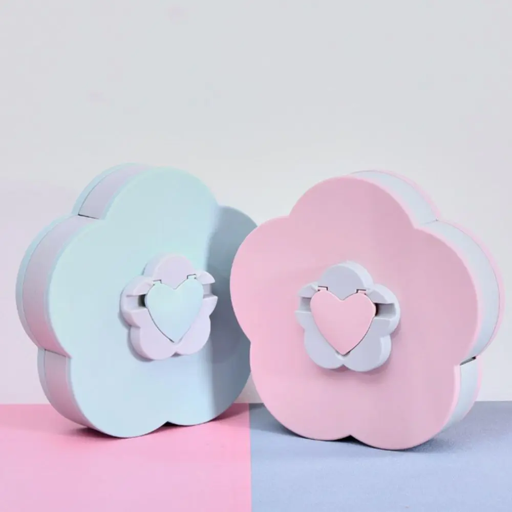 Creative 2-layer Rotating Petal Candy Box with Phone Holder Plastic Snack Tray Dust-proof Jewelry Organizer Entertain