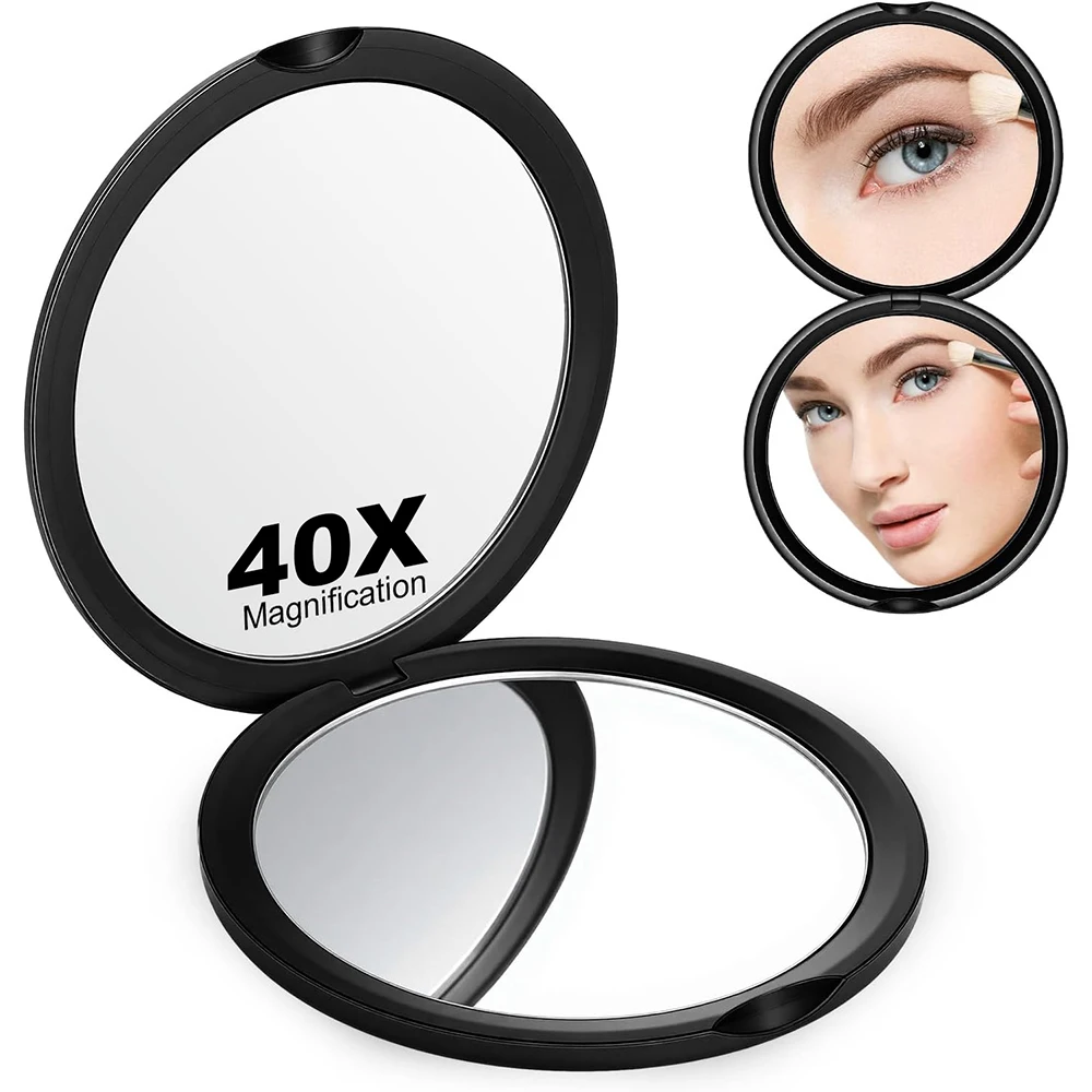 1x/40x Compact Magnifying Mirror for Travel and Makeup, 3 inch Small Mirror for Purse, Portable Makeup Mirror, Dual-sided Flip