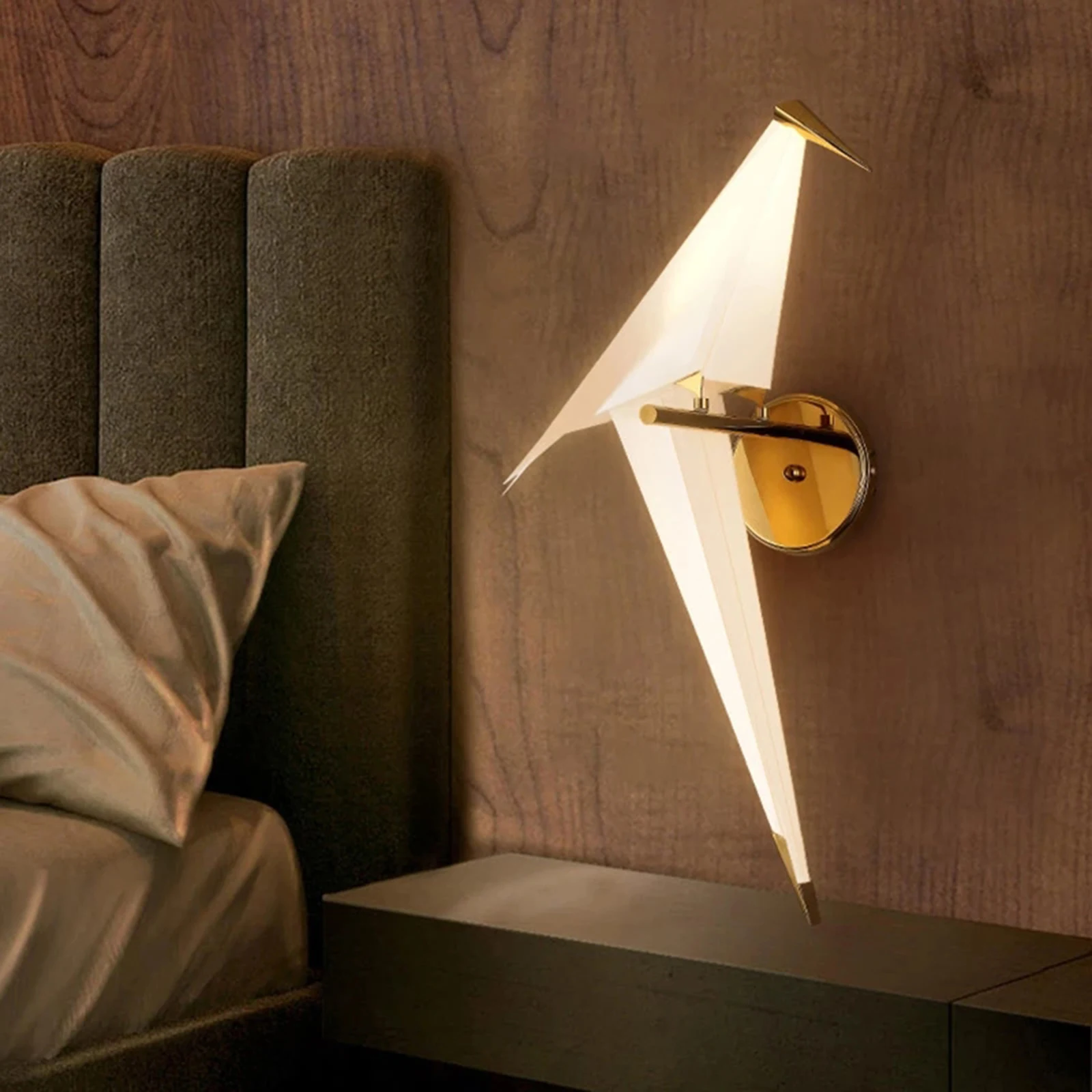 Imagem -03 - Origami Pássaro Luz de Parede Cabeça Única Luz para Casa Escritório