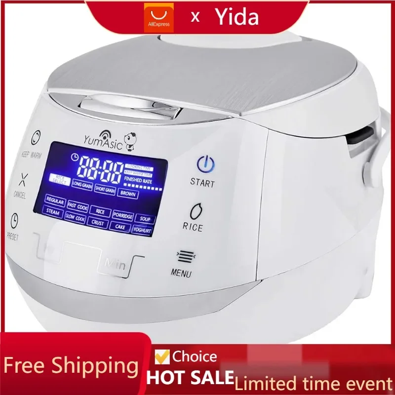 Sakura Rice Cooker with Ceramic Bowl and Advanced Fuzzy Logic (8 Cup, 1.5 Litre) 6 Rice Cook Functions