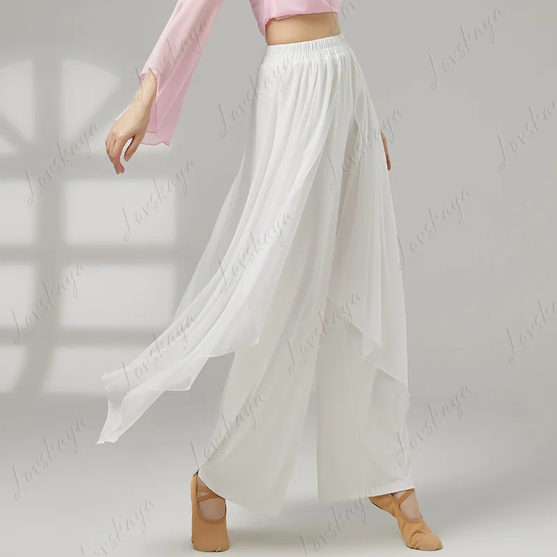 

Adult Elegant Gauze Stitching Dance Pants Daily Practice Costume