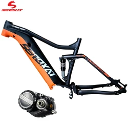 SEROXAT Electric Bike Frame 27.5/29ER Mountain Bike Frame Internal Battery E-Bike Frame Hybrid Bike Frame G521 M600 Motor 500W