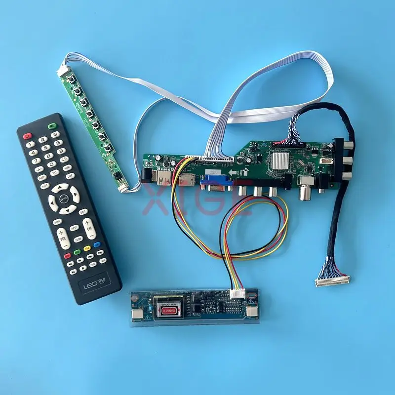 Controller Card Fit M200O1 MT200LW01 M200RW01 IR+AV+USB+HDMI+VGA Digital Signal DVB Kit DIY 2CCFL 30Pin LVDS LCD Screen 1600*900