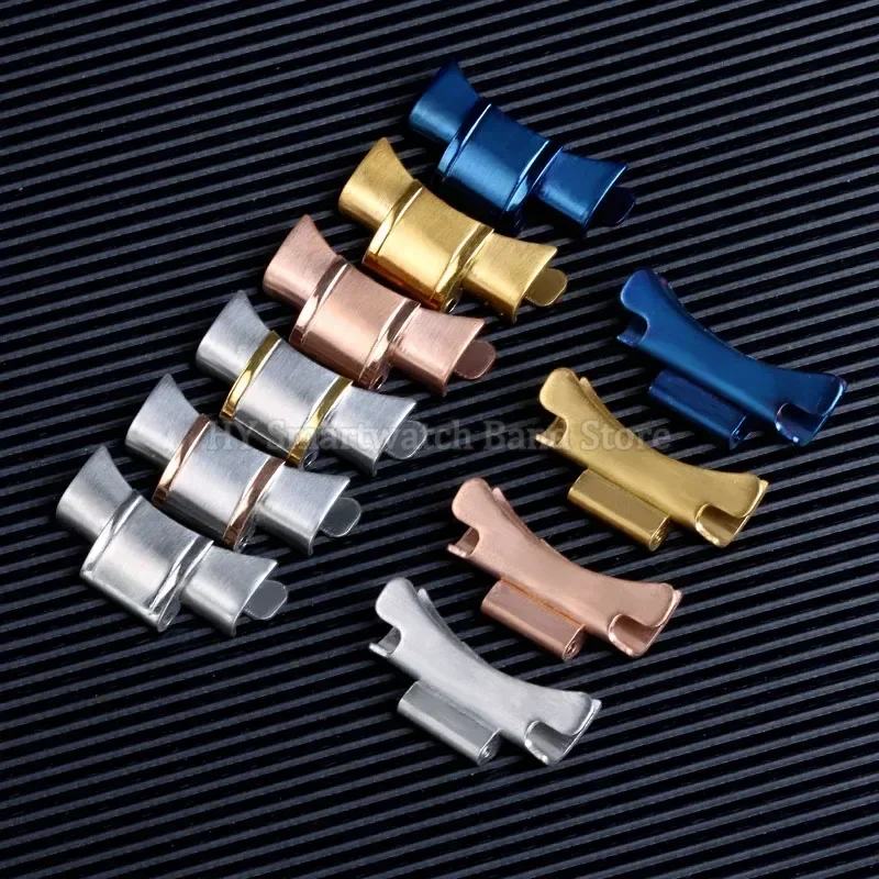 18 مللي متر 20 مللي متر 22 مللي متر 24 مللي متر الفولاذ المقاوم للصدأ حزام ساعة اليد ل Seiko SKX007 ل رولكس منحني نهاية المعادن حزام (استيك) ساعة سوار فاخر الإكسسوار