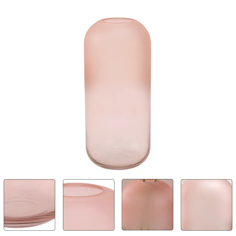 

1Pcs Frosted Glass Flower Vase Decorative Desktop Hydroponic Container Tabletop Vase Creative Home Office Ornament