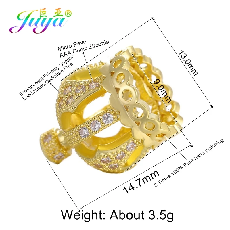 Juya DIY Pearls Necklace Components Handmade Decorative Crown Connector Pendants Accessories For Women Tassels Jewelry Making