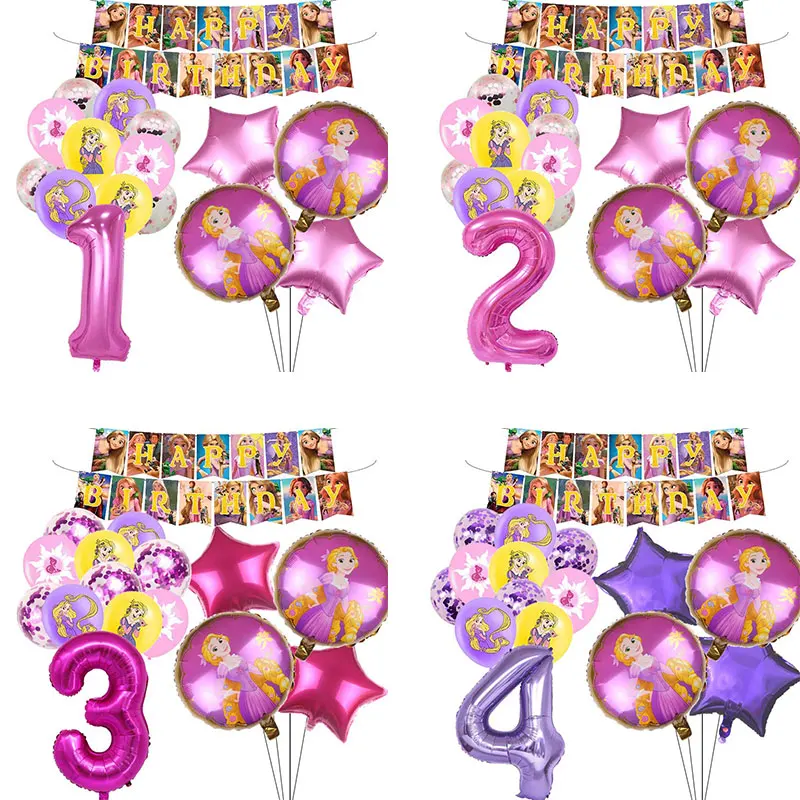 New Princess Rapunzel Tangled Balloon Girl Birthday Party Supply Home Decor Pink Ballon Baby Shower Celebrate Wedding Decoration