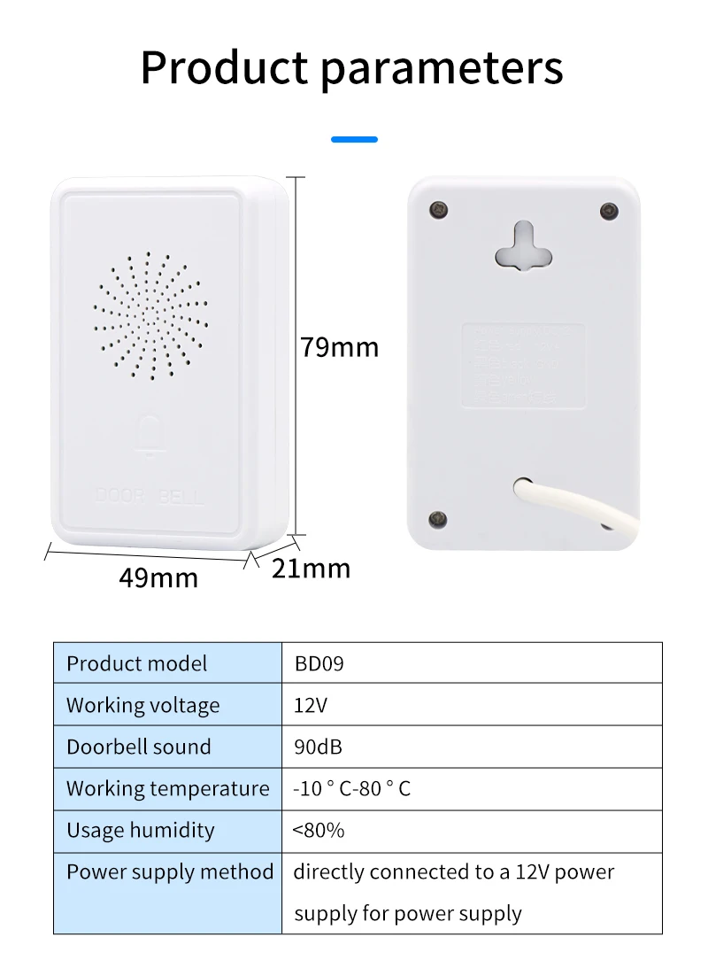 Wired Door Bell DC 12V Vocal Wired Doorbell Welcome Door Bell For Security Access Control System