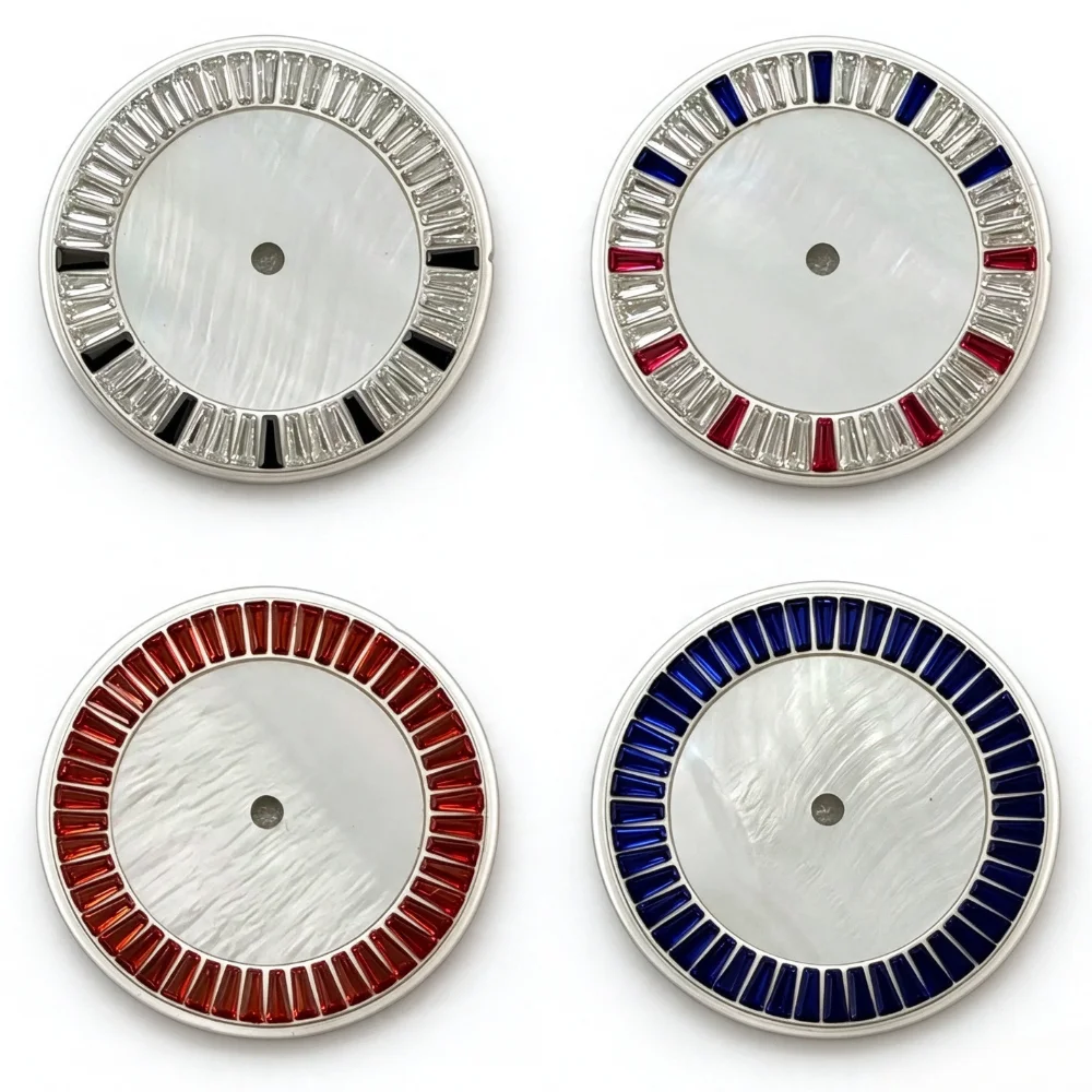 New for 28.5mm Shell Watch Dial with Diamond Markers Watches Face for NH35 NH36 Movement Watch Mod Parts