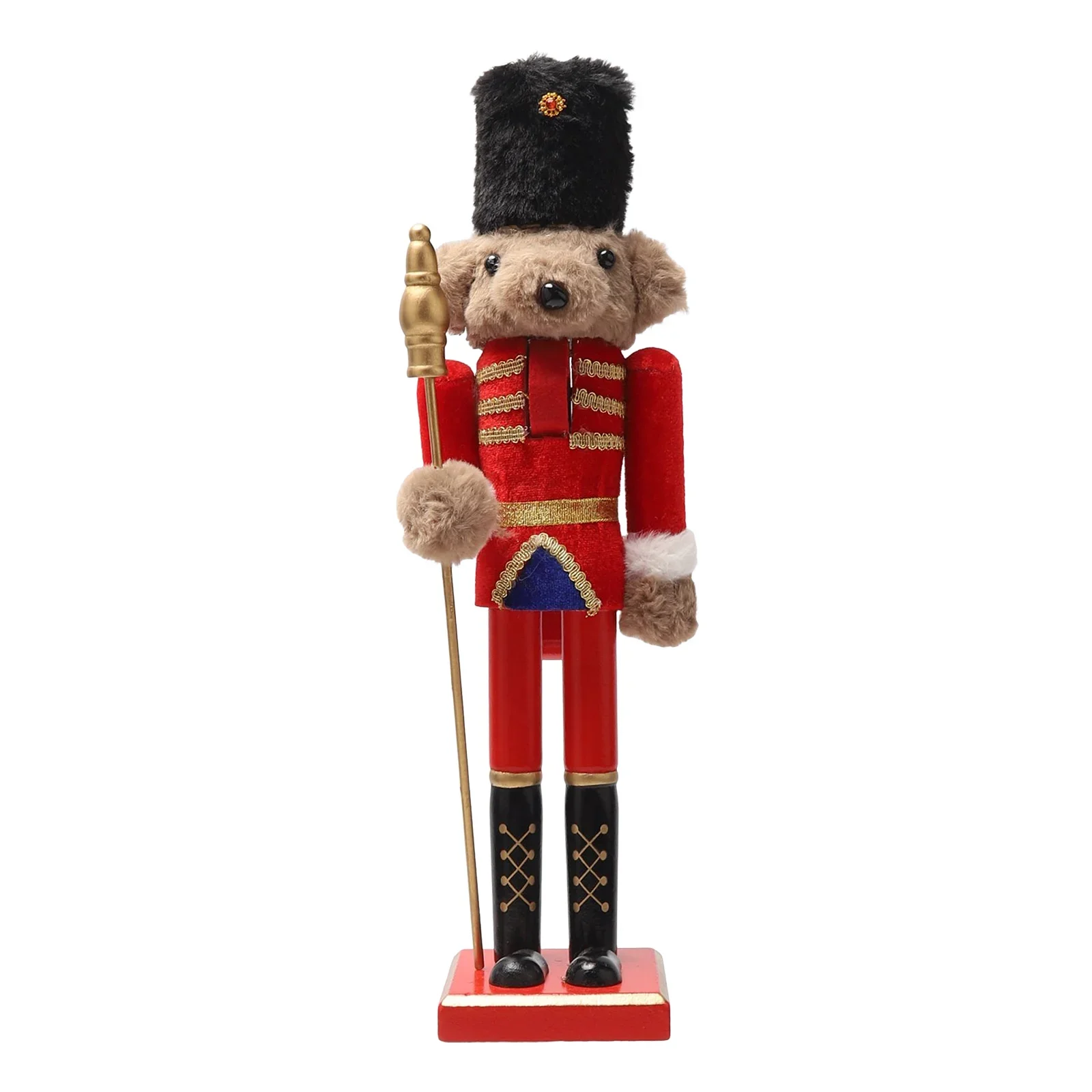 Bear Shaped Christmas Nutcracker Ornament, Cute Collectible Bear Nutcracker Figurine, Xmas Festival Party Tabletop & Outdoor Home Decor, Ideal Holiday Christmas Gift for Family Friends