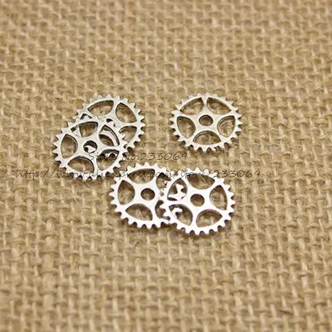  Four color Metal Alloy Mini Gear Jewelry Charm Jewelry Findings Free shipping (160 pieces/lot) 15mm T0182