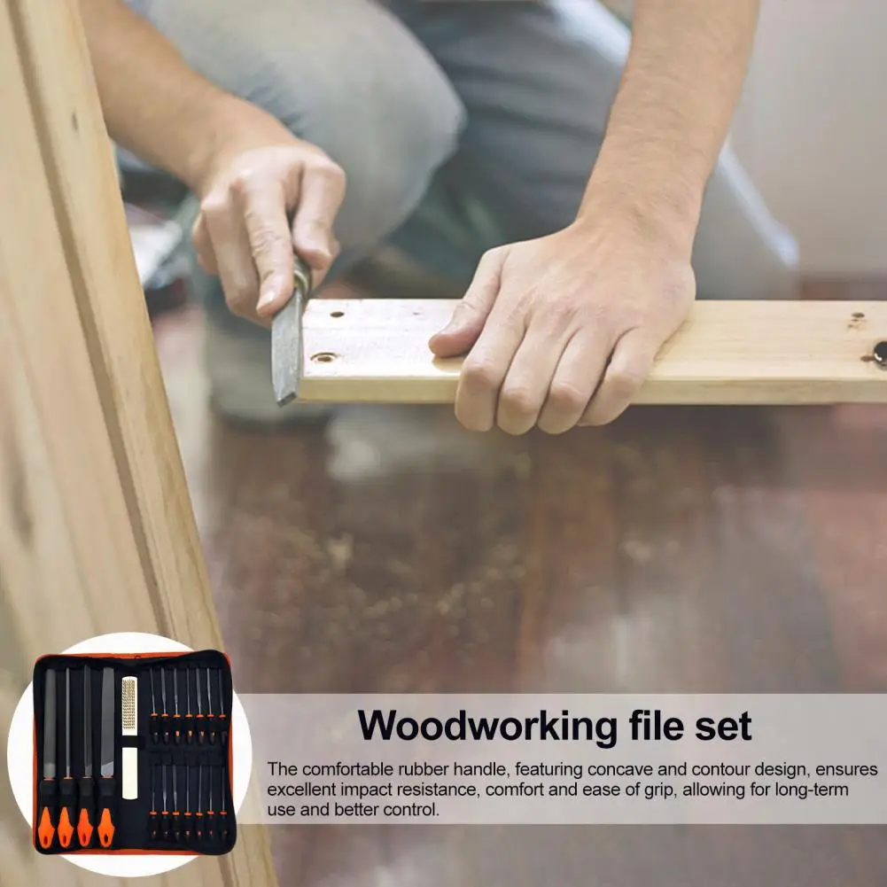 

Набор напильников с резиновой ручкой, напильники для деревообработки из высокоуглеродистой стали, набор инструментов для резьбы, компактный, портативный, многофункциональный для точности