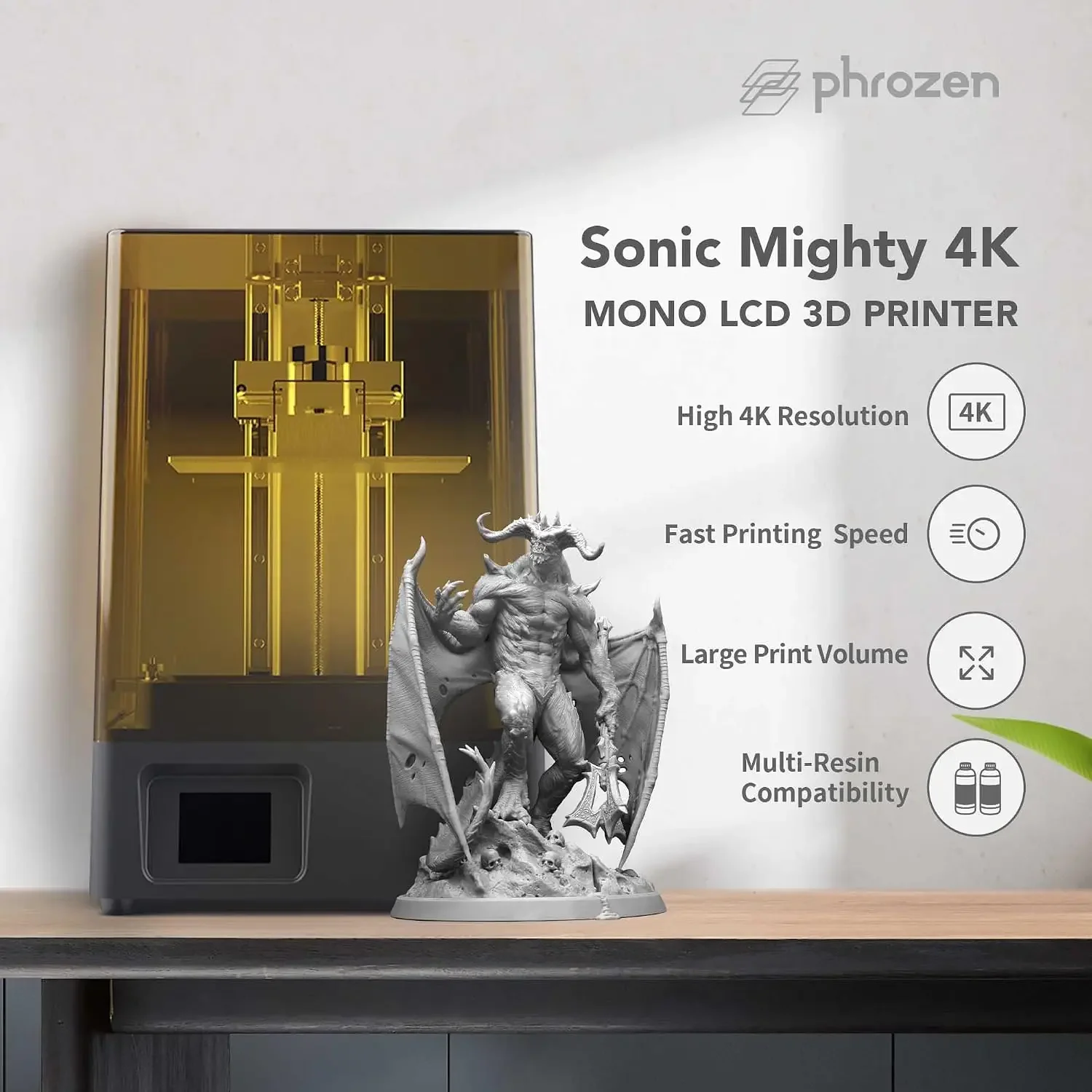 Sonic Mighty 4K LCD Resin 3D Printer, 9.3