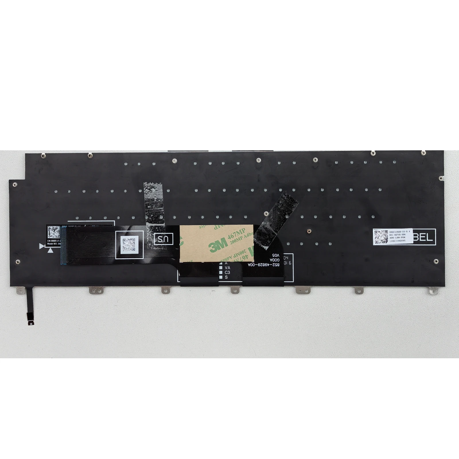 Laptop Keyboard for Dell 9640/XPS16 9640 AI US Backlit Gray