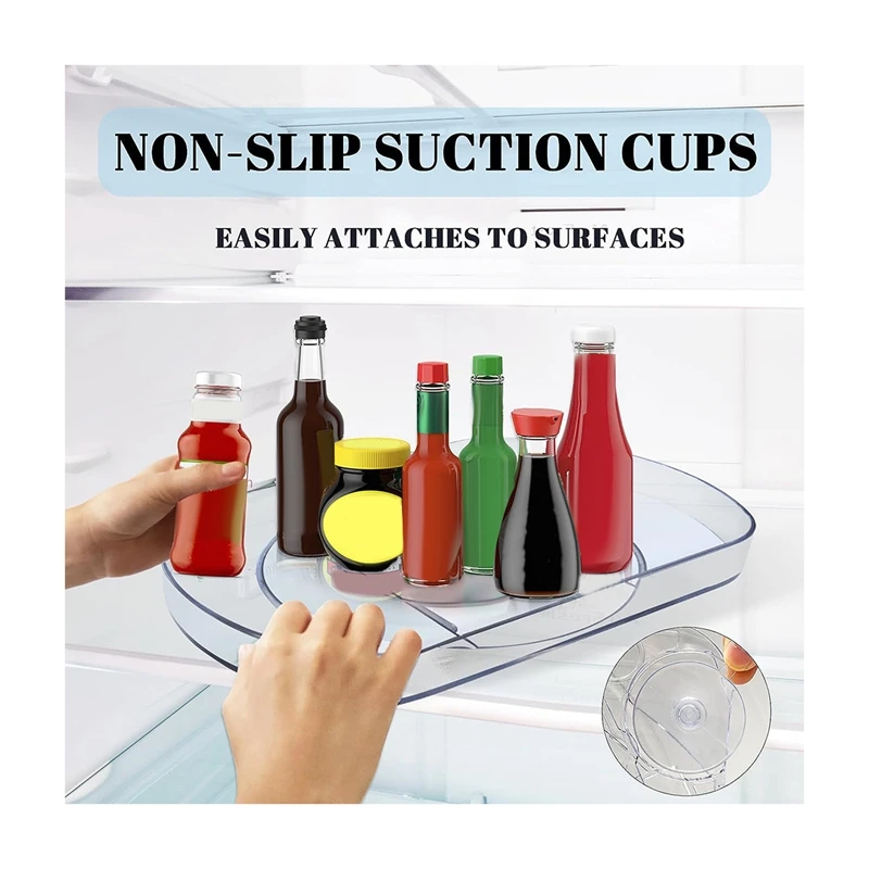 Square Lazy Susan For Refrigerator, Lazy Susan Cabinet Organizer, Rotating Turntable Organization And Storage Container Durable