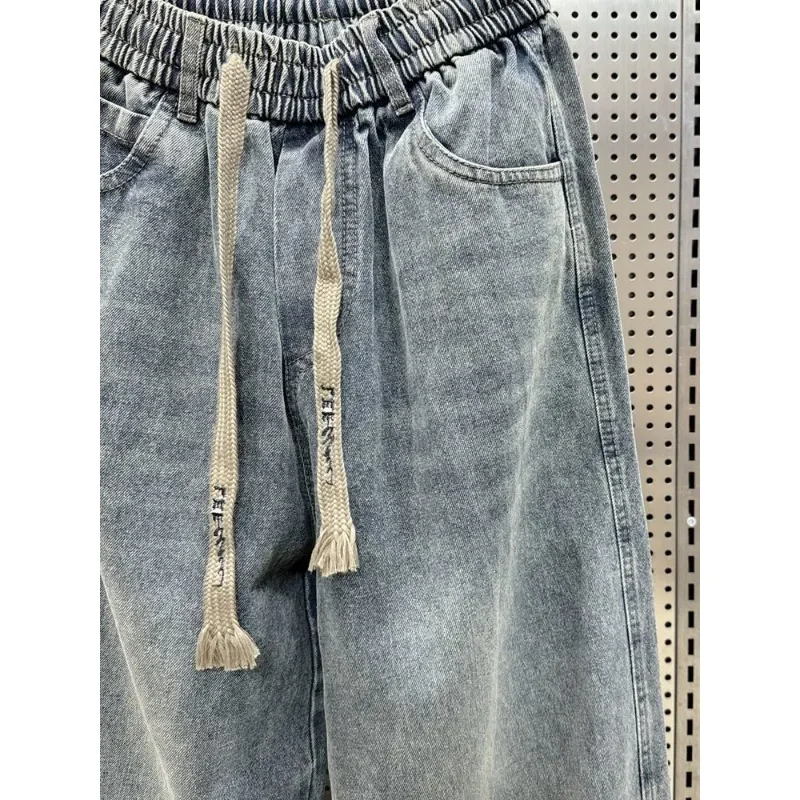 Men's Spring  Autumn Models Japanese Jeans Men's New Loose Straight Slightly Pulled Casual Trousers American High Street Pants