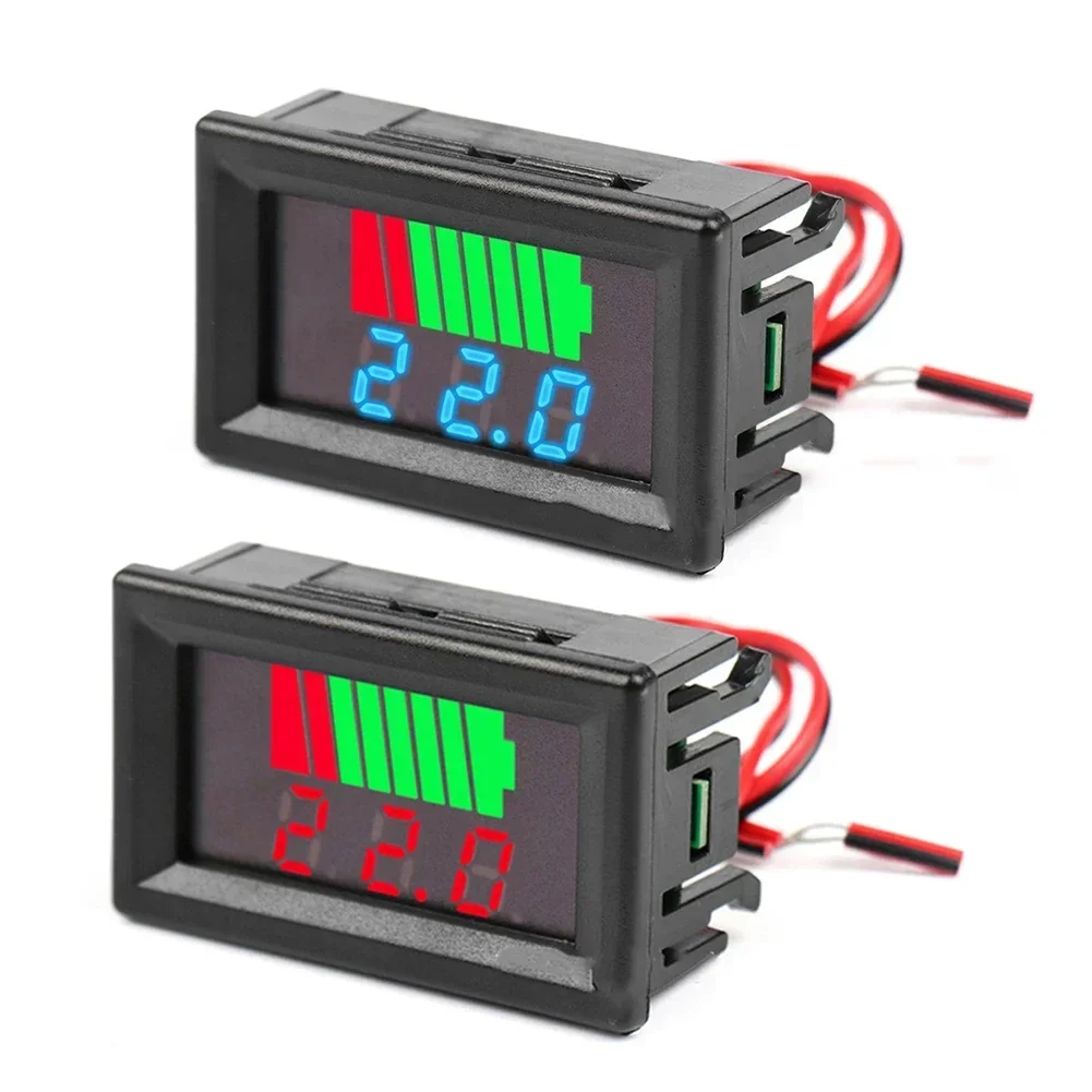 12-72V Car Battery Charge Indicator LCD Digital Dual Display Voltage Power Meter Lithium Battery Capacity Meter Voltage Tester