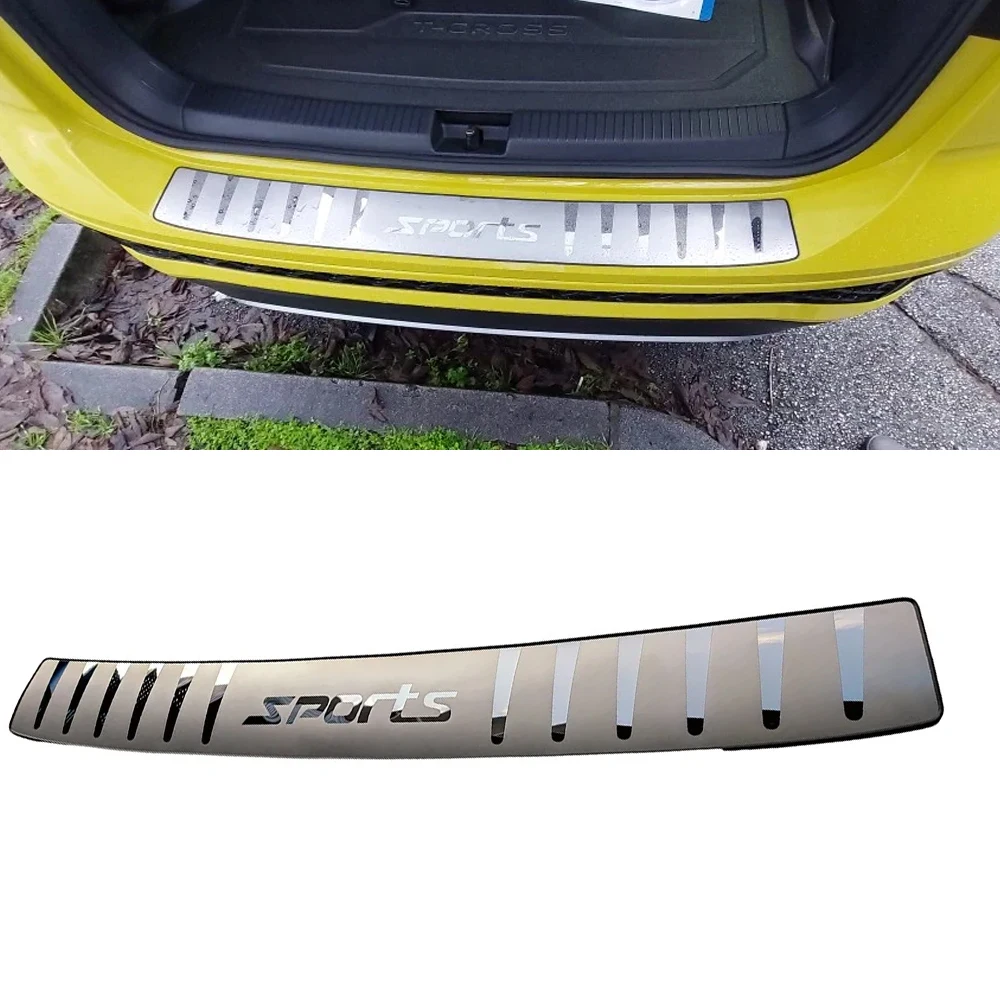 

For Volkswagen VW T-CROSS 2019 Trunk Trim Rear Bumper Threshold Protector Cover Car Door Sill Stickers Styling Accessories 2023