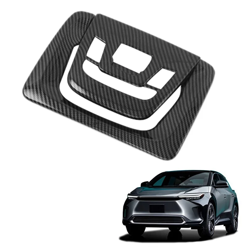 Car Carbon Fiber Interior Front Reading Light Lamp Cover Trim Sticker for Toyota BZ4X 2022 2023