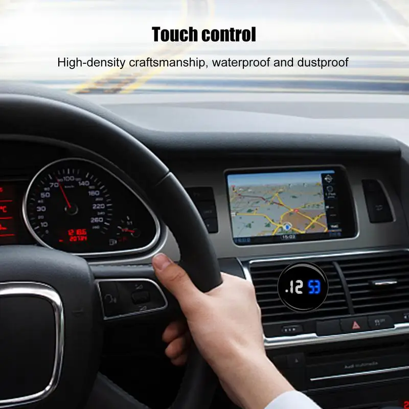 Tiny Digital Clock Dashboard Clock For Car Stick On Touch Control Clocks For Convertible Car SUV Travel Camper Auto Car