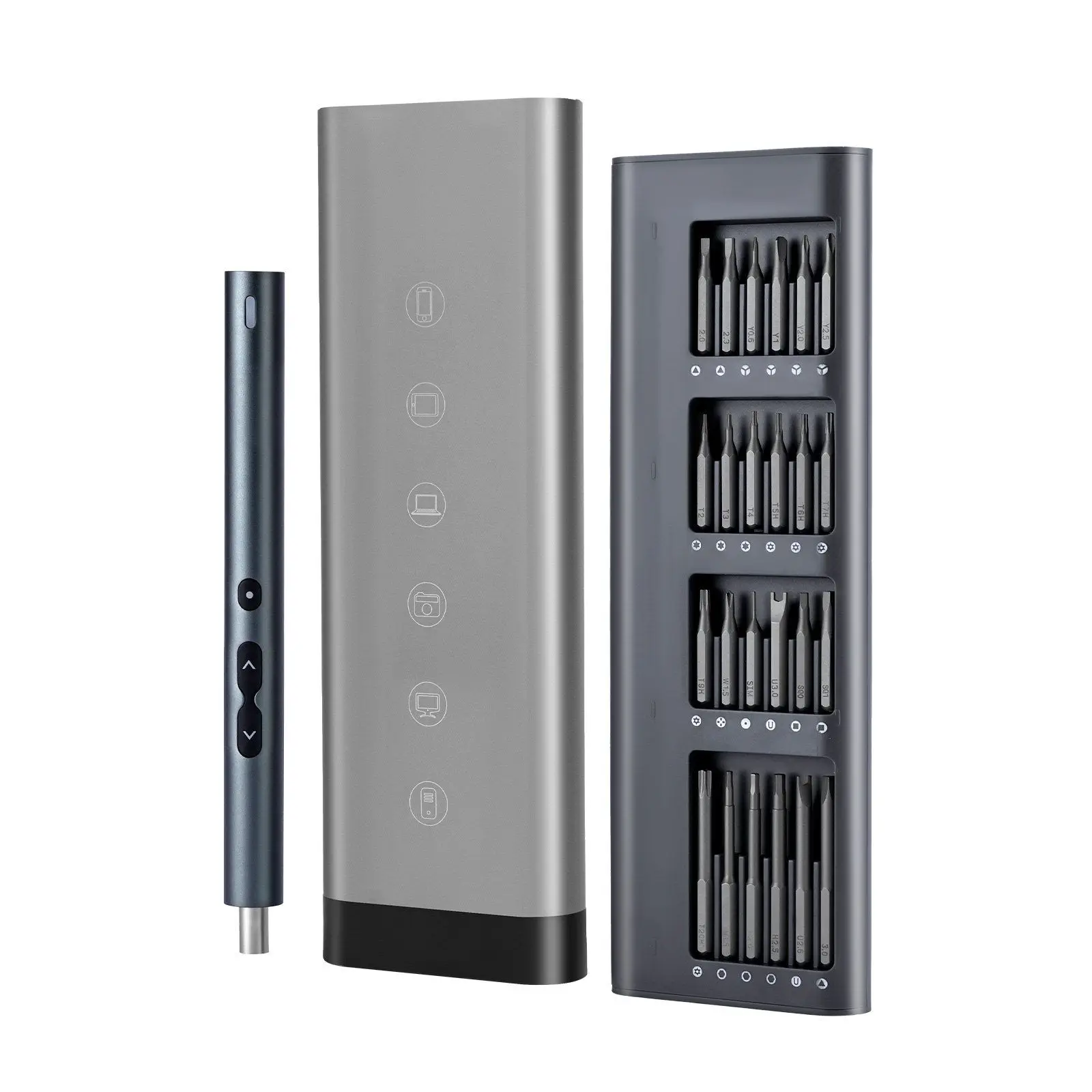 

Набор электрических прецизионных отверток, 48 магнитных насадок, мини-электрическая отвертка с магнитным боксом для хранения, насадки из стали S2, LED-подсветка