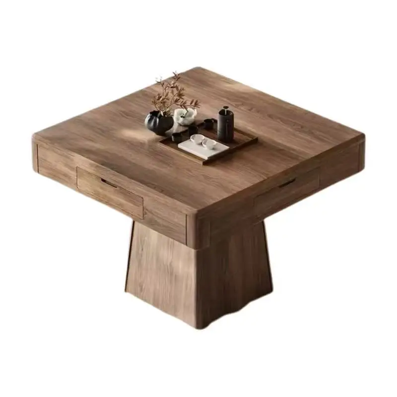 automatic integrated high-end Chinese dual-purpose dining table solid wood multi-functional household new Chinese style