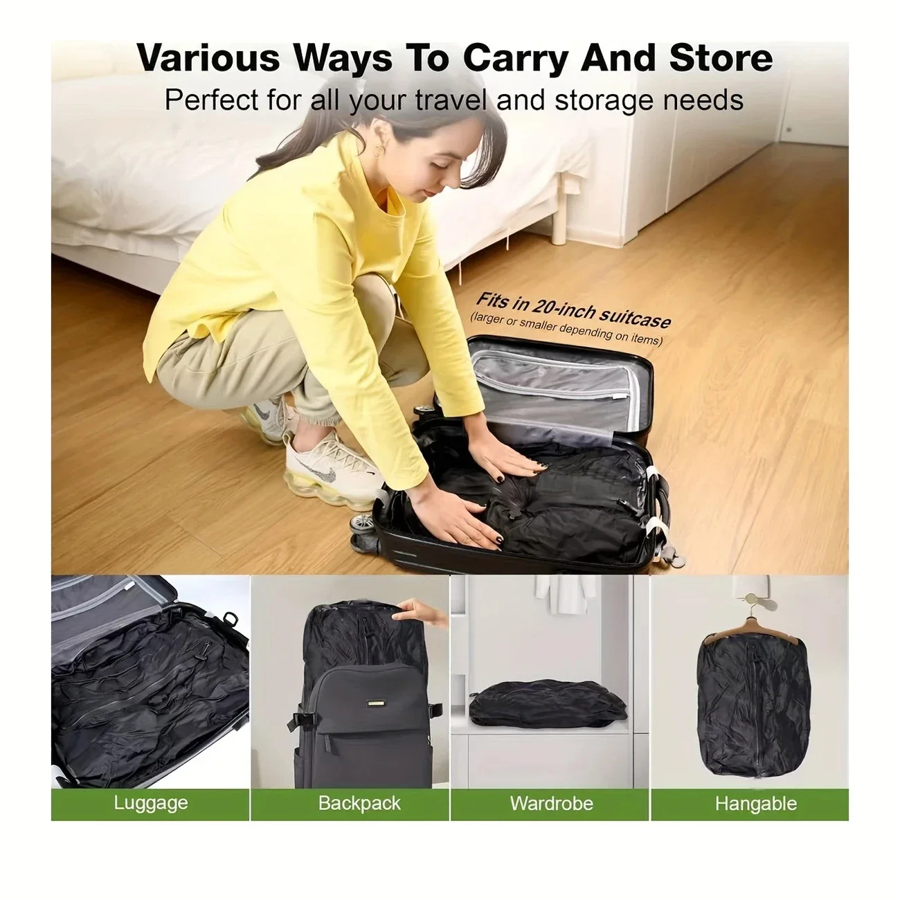 

1pc Professional Luggage Vacuum Compression Bag Reusable Vacuum Bag, Save 60% Space Travel Vacuum Sealed Bag storage bags