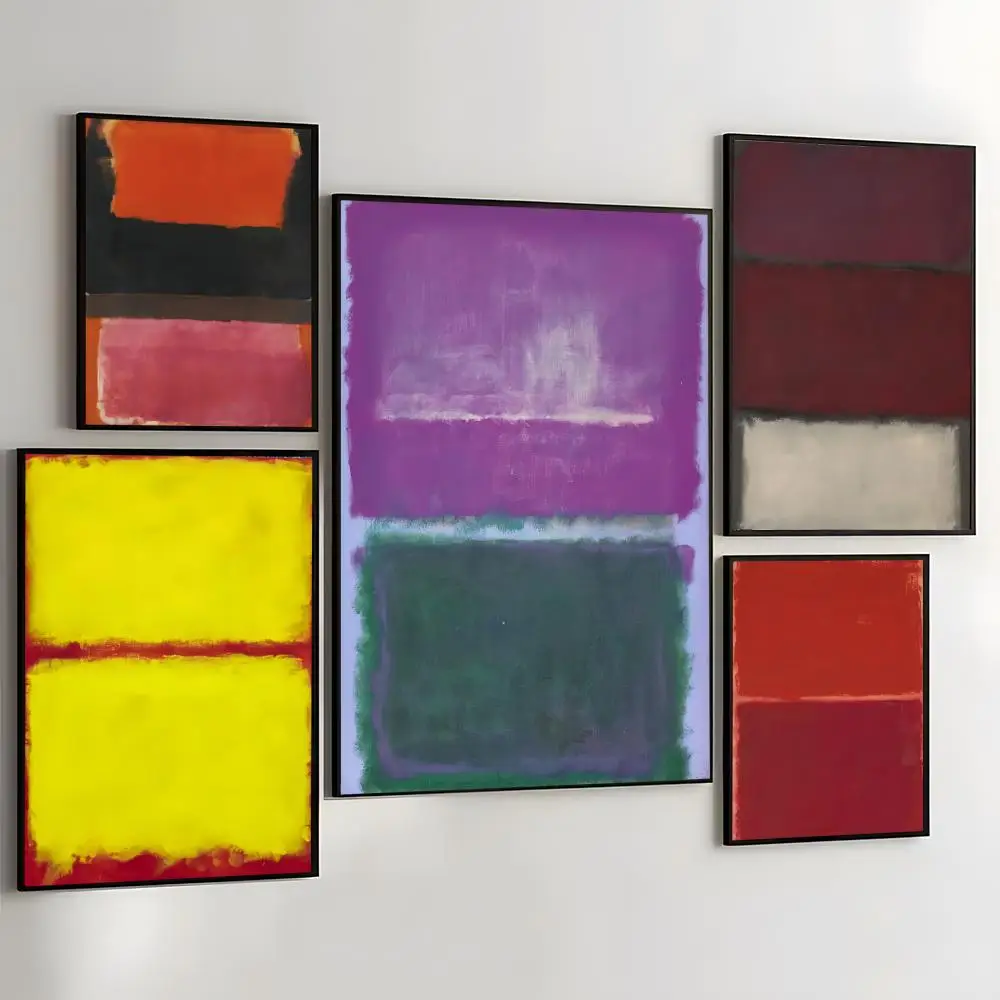 Mark R-Rothko Vintage Painting Calligraphy Self Adhesive Wall Art Waterproof Print For Bedroom Living Room Hallway Home Decor