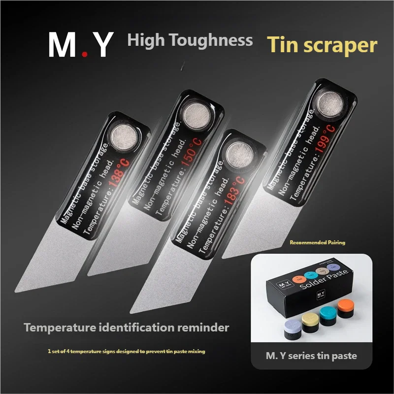 M.Y Mr.Yang Ultra Thin Tin Scraper for Mobile Phone Repair  High   Toughness Glue Removal Blade Tools Oblique Tin Scraping Tools