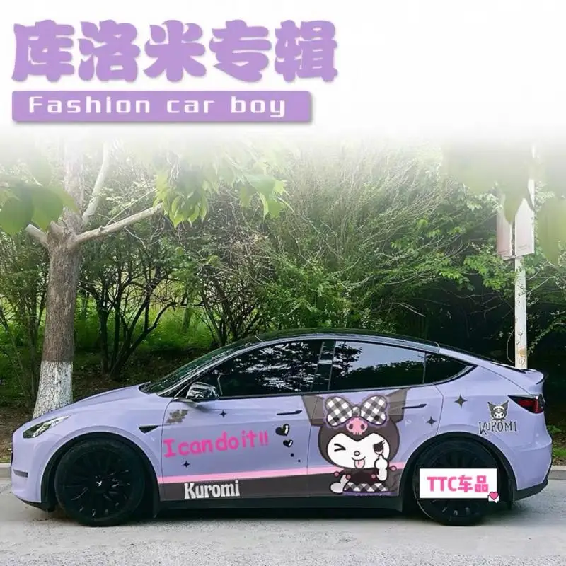 

Sanrio Car Sticker Scratch Blocking Sticker Waterproof Sunscreen Car Creative Decoration Cartoon Kuromi Car Accessories Gift