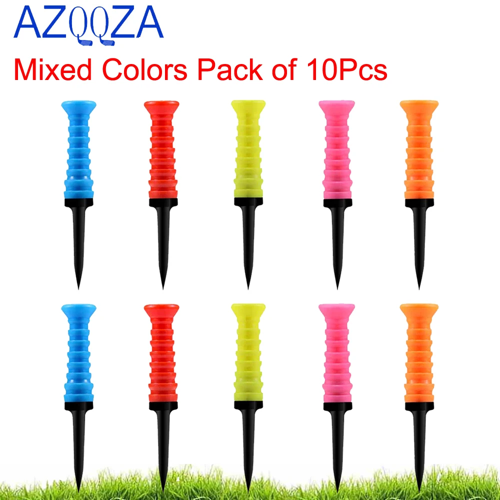 Soft Rubber Cushion Top Plastic Golf Tees 83mm 3.26inch Mixed Colors Pack of 10Pcs gift for husband wife kids high quality new