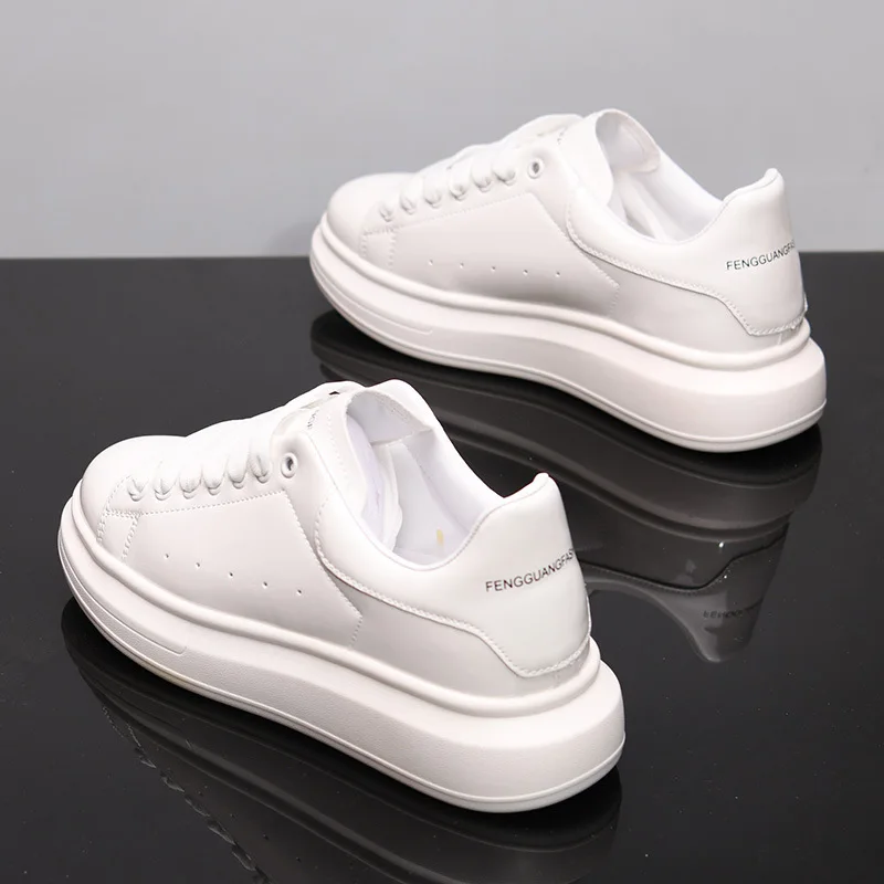 2025 Men\'s Shoes Black Red White Glossy Casual Men\'s Shoes Spring and Autumn New Women\'s White Shoes Couples Sports Tennis Shoes