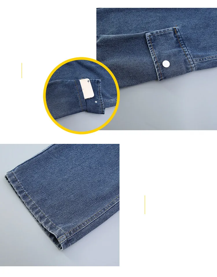 Vintage blaue Cargo-Jeans für Mädchen im Teenageralter, gerade geschnitten, mit Seitentaschen, Kinder-Mode, Street-Style, Jeanshose für Teenager. – Detail 10