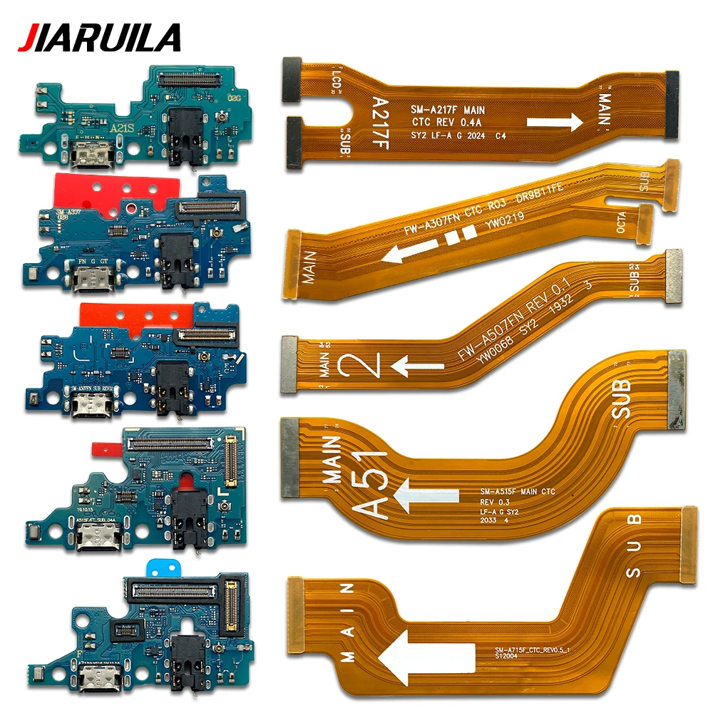 Usb Oplader Opladen Dock Poort Connector Flex Kabel Voor Samsung A51 A71 A 21S A 30S Moederbord Connector Flex Kabel