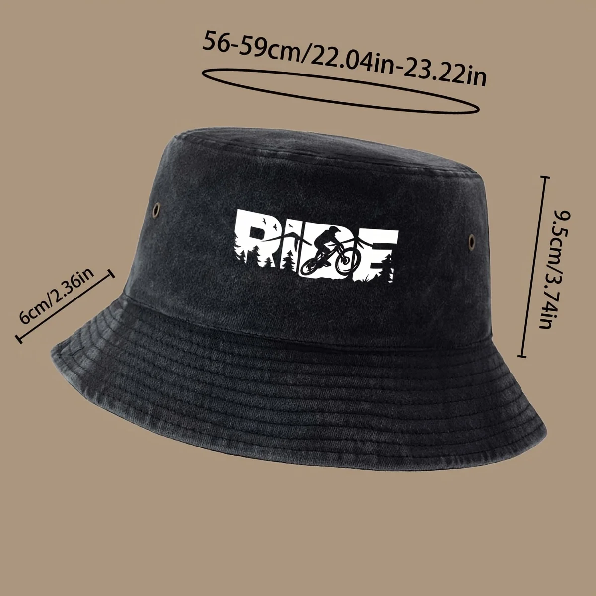A RIDE Pattern Fisherman Hat Fashion Bucket Hat Unisex High Quality Fishing Hat Fishing Constant Casual Hat Individual Easy Buck