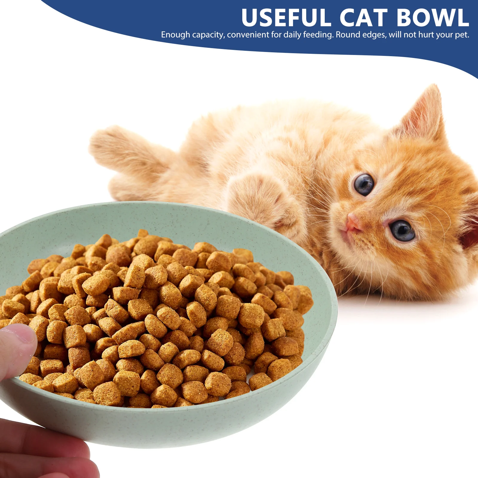 6 Pcs Shallow Cat Food Tray Wide Wet Feeding Bowl Whisker Fatigue for Kittens and Short-legged Cats Pet Drinking Bowls Indoor