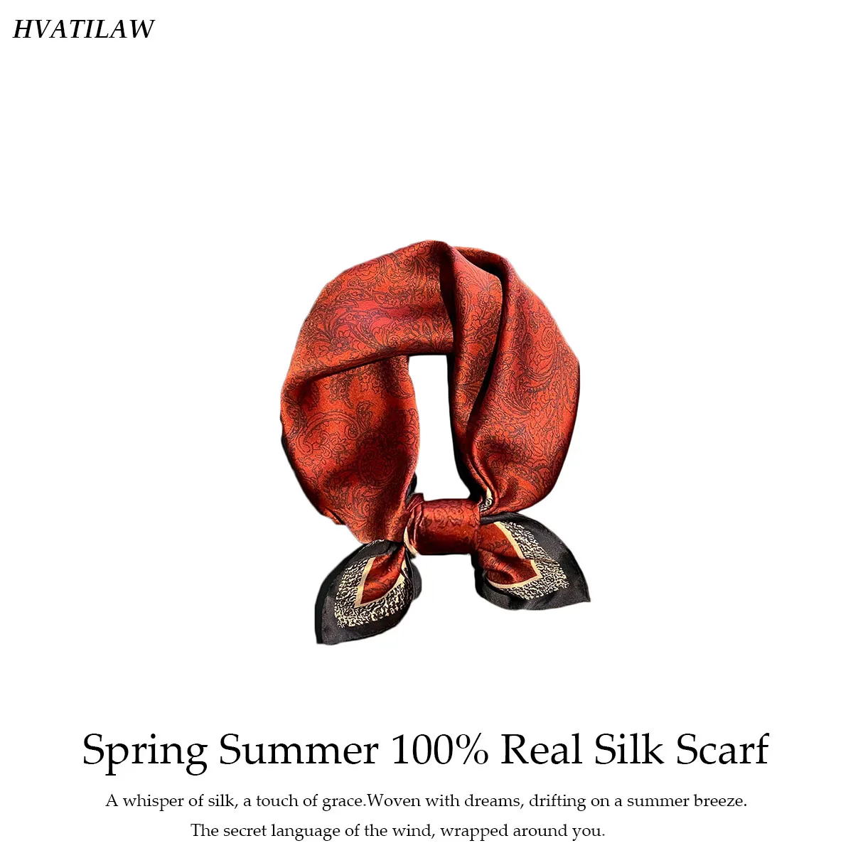 

2026 New 100% Natural Silk Scarf Women Bandana Square Scarves Wrap Kerchief Elegant Fashion Luxury High Quality Real Silk Hijab