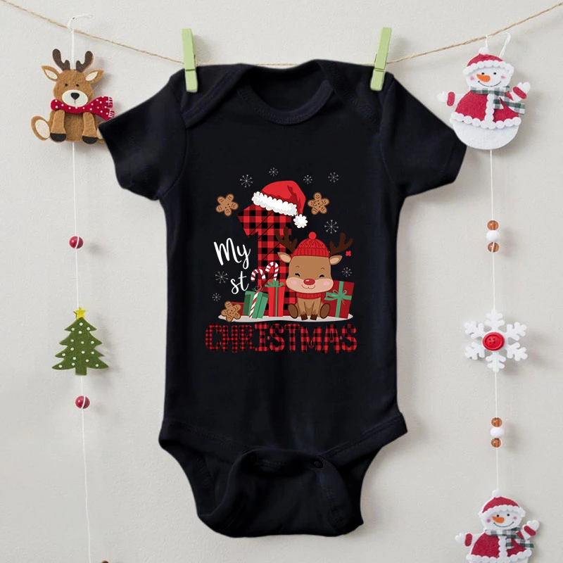 Newborn Baby Autumn Bodysuits Cartoon Elk Deer \