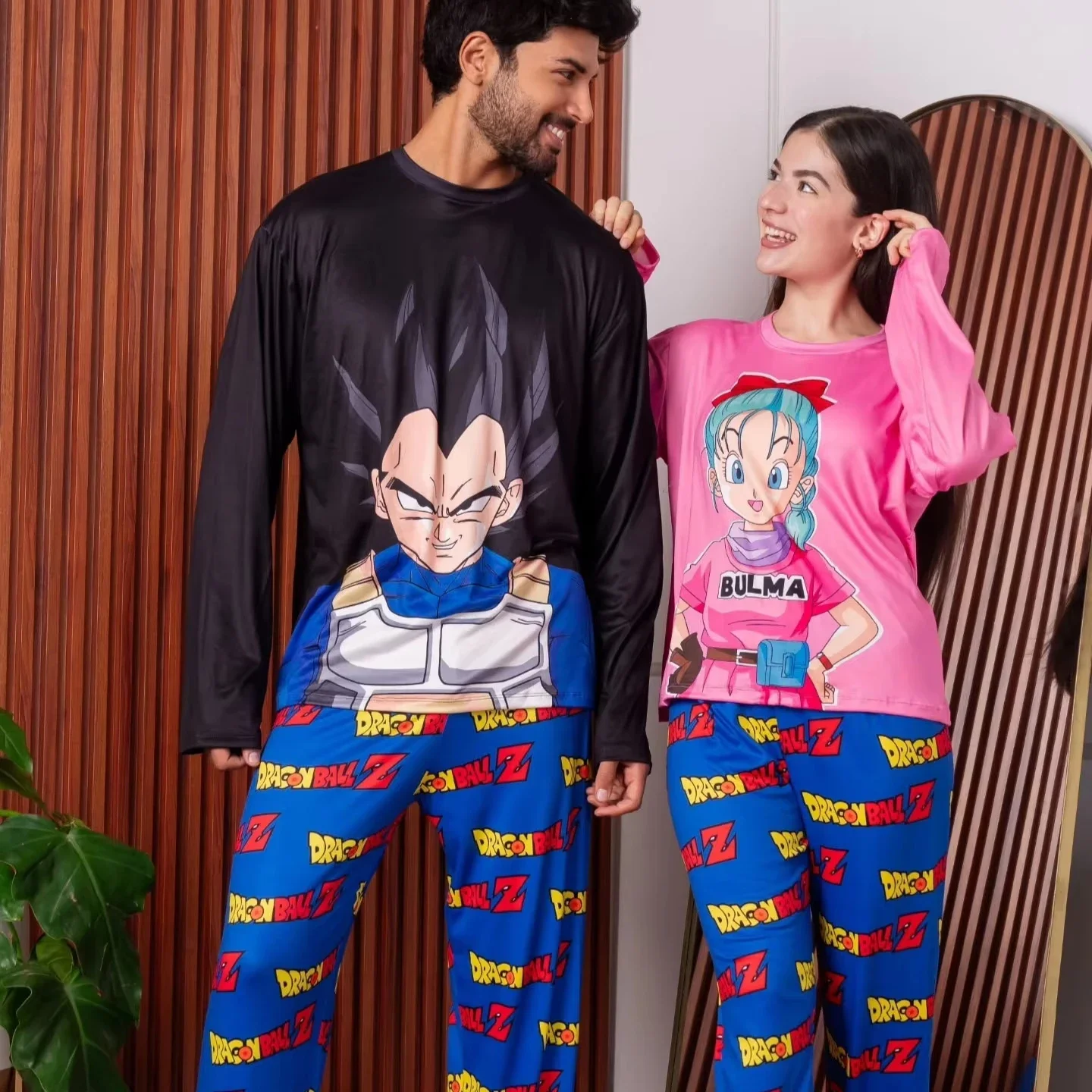 

Комплект пижам для пары Dragon Ball Z: Вегета и Бульма, унисекс, быстросохнущие, летние, мягкие, дышащие, детская домашняя одежда, подарок для фанатов аниме