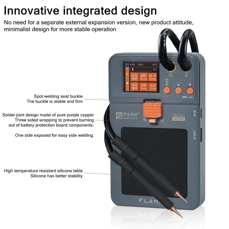 

AMAOE Star Point Spoter Pro Double Pulse Portable Spot Welding Machine Lithium Battery Cell Nickel Sheet Soldering Pen