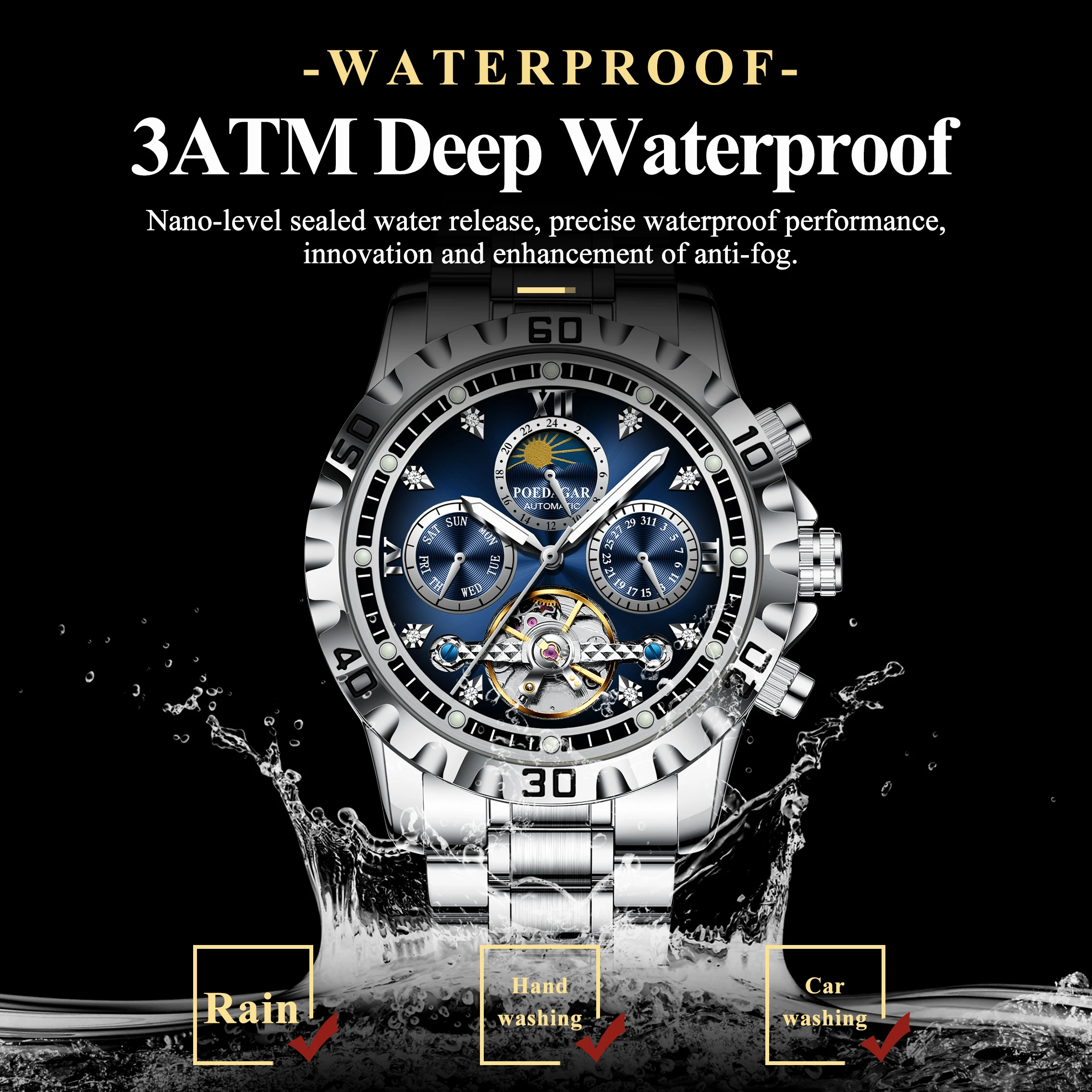 Montre-bracelet homme POEDAGAR - Tourbillon Movement Watch avis et prix