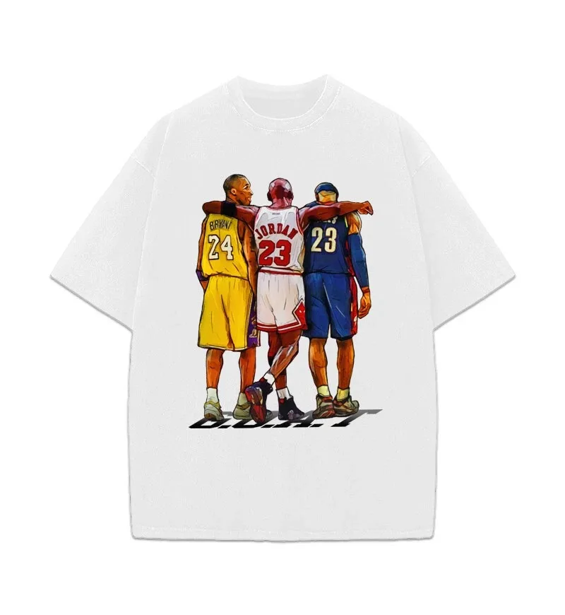 2026 New SuperStars James Kobe Jordan Family Matching Oversized Unisex Streetwear TShirt Basketball Player Print Short Tees